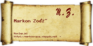 Markon Zoé névjegykártya